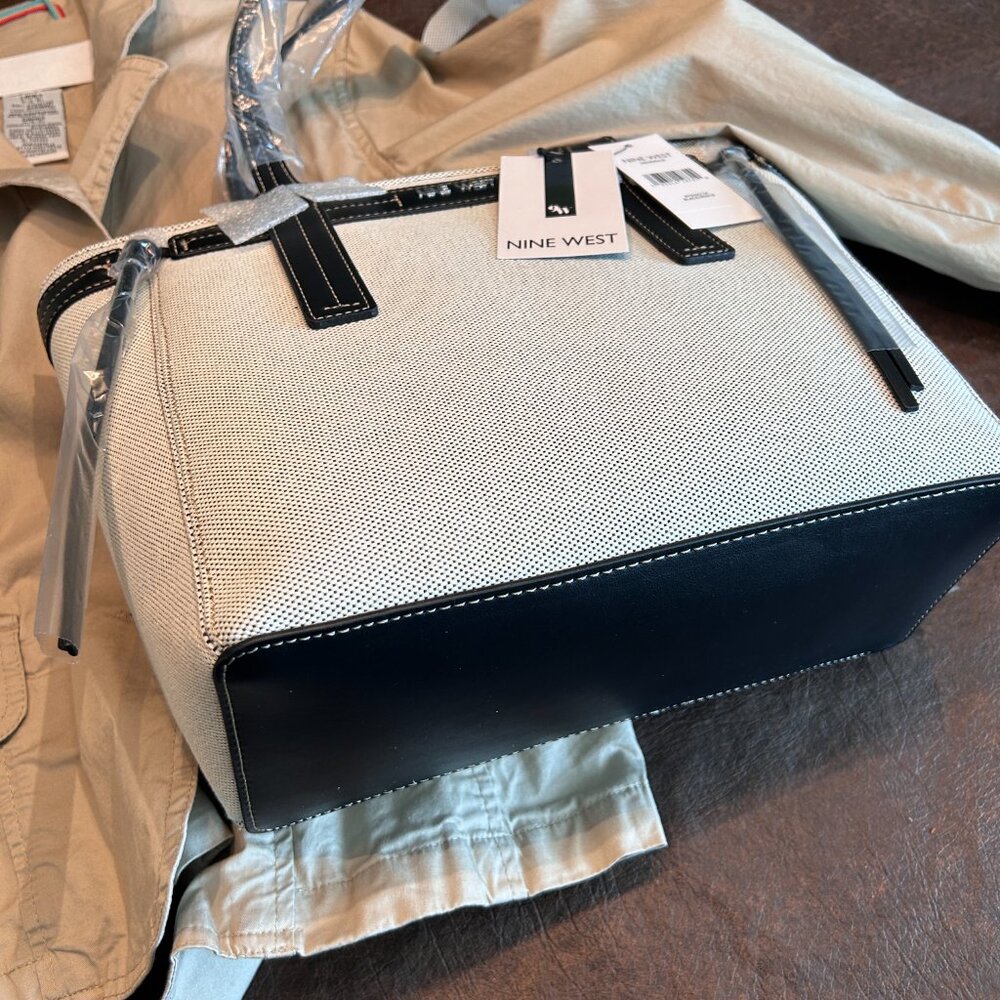 Nine West Hendrick Satchel Cream & Black